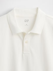 Gap White Cotton Pique Short Sleeve Polo Shirt - Image 5 of 5