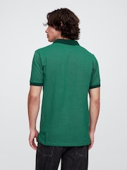 Gap Green Pique Logo 100% Cotton Short Sleeve Polo Shirt - Image 2 of 5
