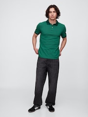 Gap Green Pique Logo 100% Cotton Short Sleeve Polo Shirt - Image 3 of 5