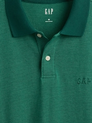 Gap Green Pique Logo 100% Cotton Short Sleeve Polo Shirt - Image 5 of 5