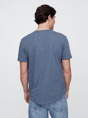 Gap Dark Blue Slub Curved Hem Short Sleeve T-Shirt - Image 2 of 5