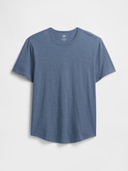 Gap Dark Blue Slub Curved Hem Short Sleeve T-Shirt - Image 4 of 5