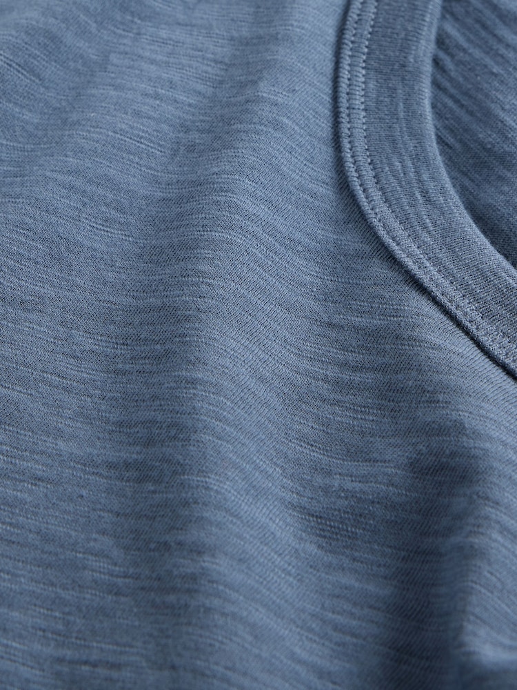 Gap Dark Blue Slub Curved Hem Short Sleeve T-Shirt - Image 5 of 5