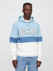 Gap Blue Relaxed  Logo Colourblock Hoodie - Image 1 of 6