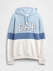 Gap Blue Relaxed  Logo Colourblock Hoodie - Image 4 of 6