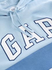 Gap Blue Relaxed  Logo Colourblock Hoodie - Image 5 of 6