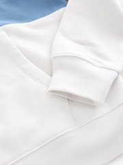 Gap Blue Relaxed  Logo Colourblock Hoodie - Image 6 of 6