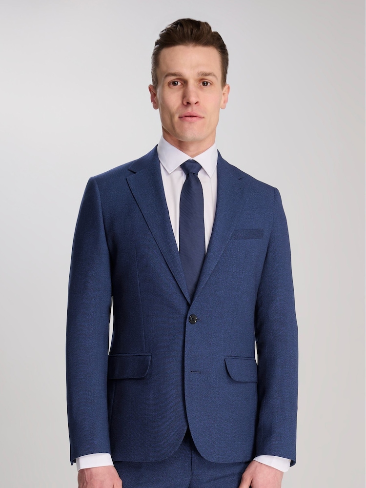 Harry Brown Blue Slim Fit Suit Archie Melange Jacket - Image 1 of 12 Harry Brown Blue Slim Fit Suit Archie Melange Jacket - Image 1 of 12