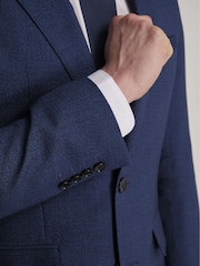 Harry Brown Blue Slim Fit Suit Archie Melange Jacket - Image 3 of 12