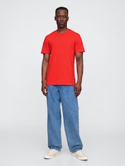 Gap Red Short Sleeve Everyday 100% Cotton Crew Neck T-Shirt - Image 3 of 5