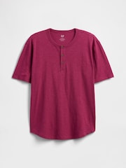 Gap Pink Short Sleeve Henley T-Shirt - Image 4 of 5