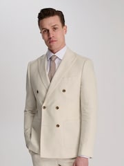 Harry Brown Cream Giacomo Cotton Linen Double Breasted Suit Jacket - Image 13 of 13