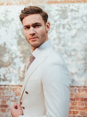 Harry Brown Cream Giacomo Cotton Linen Double Breasted Suit Jacket - Image 7 of 13