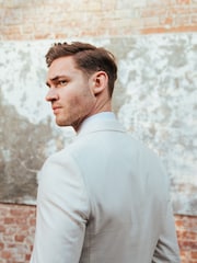 Harry Brown Cream Giacomo Cotton Linen Double Breasted Suit Jacket - Image 8 of 13