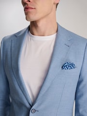 Harry Brown Blue Sandro Slim Fit Linen Look Suit Jacket - Image 11 of 12