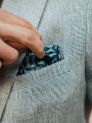 Harry Brown Green Giacomo Slim Fit Cotton Linen Suit Jacket - Image 8 of 13