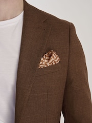 Harry Brown Brown Sandro Slim Fit Linen Look Suit Jacket - Image 11 of 12