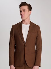 Harry Brown Brown Sandro Slim Fit Linen Look Suit Jacket - Image 12 of 12