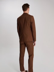 Harry Brown Brown Sandro Slim Fit Linen Look Suit Jacket - Image 3 of 12