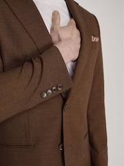 Harry Brown Brown Sandro Slim Fit Linen Look Suit Jacket - Image 4 of 12