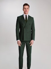 Harry Brown Green Sandro Linen Look Double Breasted Suit Jacket - Image 1 of 7