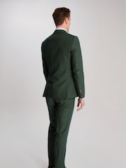 Harry Brown Green Sandro Linen Look Double Breasted Suit Jacket - Image 2 of 7