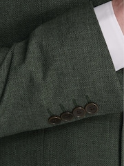 Harry Brown Green Sandro Linen Look Double Breasted Suit Jacket - Image 3 of 7