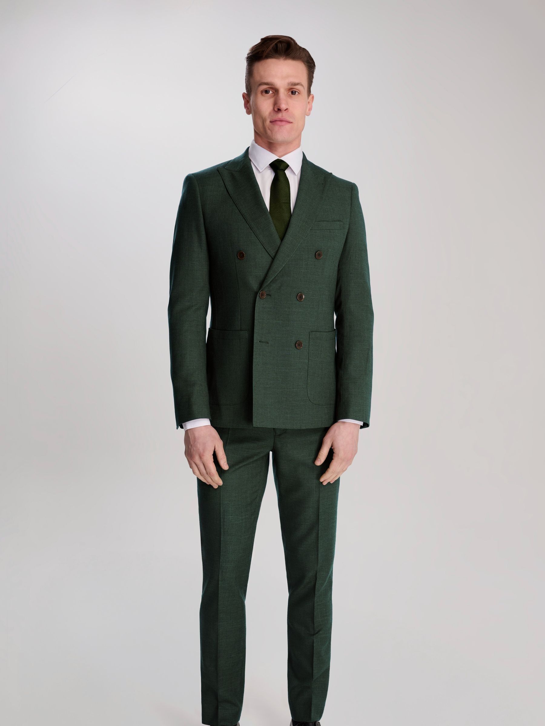 Buy Harry Brown Green Sandro Linen Look Double Breasted Suit
