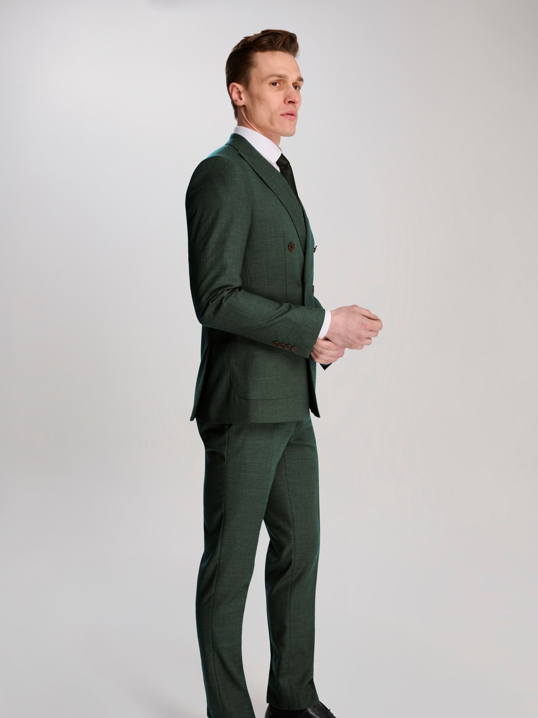 Buy Harry Brown Green Sandro Linen Look Double Breasted Suit