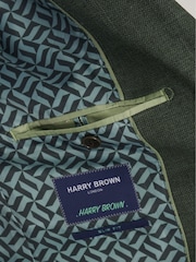 Harry Brown Green Sandro Linen Look Double Breasted Suit Jacket - Image 6 of 7