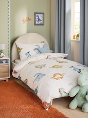 Cream Dinosaur Supersoft Brushed Cotton Duvet Cover and Pillowcase Set - Image 1 of 7