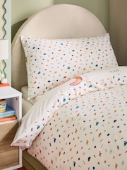 Cream Dinosaur Supersoft Brushed Cotton Duvet Cover and Pillowcase Set - Image 4 of 7