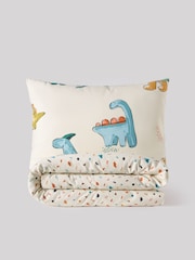Cream Dinosaur Supersoft Brushed Cotton Duvet Cover and Pillowcase Set - Image 6 of 7