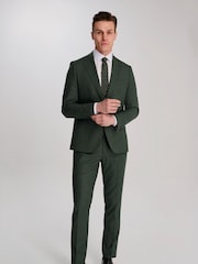 Harry Brown Green Sandro Slim Fit Linen Look Suit Jacket - Image 1 of 12