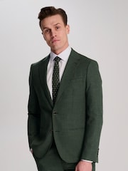 Harry Brown Green Sandro Slim Fit Linen Look Suit Jacket - Image 12 of 12