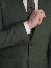Harry Brown Green Sandro Slim Fit Linen Look Suit Jacket - Image 4 of 12