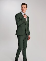 Harry Brown Green Sandro Slim Fit Linen Look Suit Jacket - Image 10 of 12