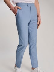 Harry Brown Blue Sandro Slim Fit Linen Look Suit Trousers - Image 1 of 8