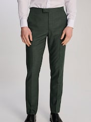 Harry Brown Green Sandro Slim Fit Linen Look Suit Trousers - Image 8 of 8