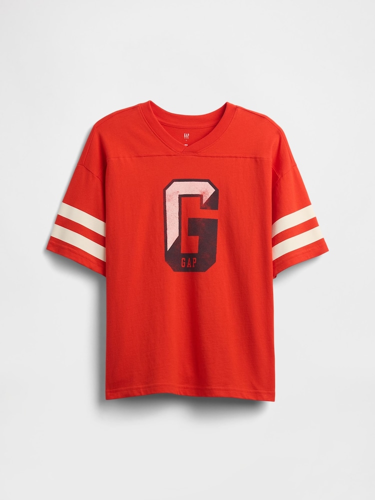 Gap Red Varsity Crew Neck Short Sleeve T-Shirt (4-13yrs) - Image 1 of 2 Gap Red Varsity Crew Neck Short Sleeve T-Shirt (4-13yrs) - Image 1 of 2