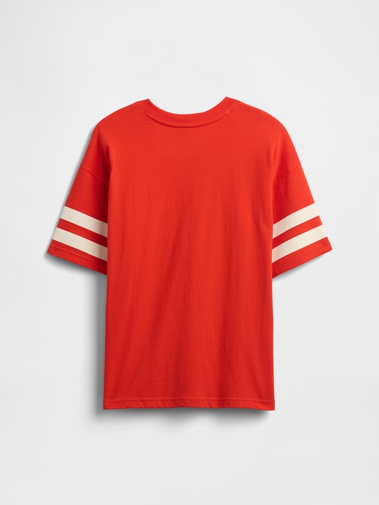Gap Red Varsity Crew Neck Short Sleeve T-Shirt (4-13yrs) - Image 2 of 2