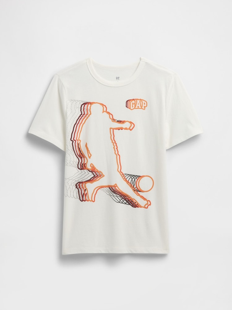 Gap White Vintage Graphic T-Shirt (4-13yrs) - Image 1 of 3