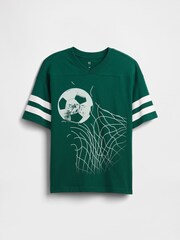 Gap Green Varsity Crew Neck Short Sleeve T-Shirt (4-13yrs) - Image 1 of 3