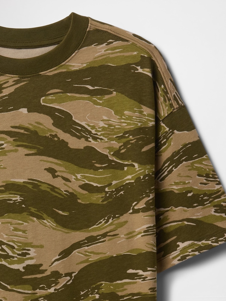 Gap Green Camo Heavyweight Short Sleeve T-Shirt (4-13yrs) - Image 2 of 2