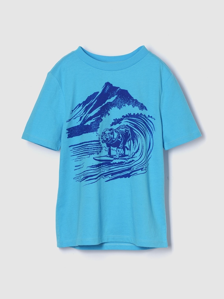 Gap Light Blue Graphic T-Shirt (4-13yrs) - Image 1 of 3 Gap Light Blue Graphic T-Shirt (4-13yrs) - Image 1 of 3