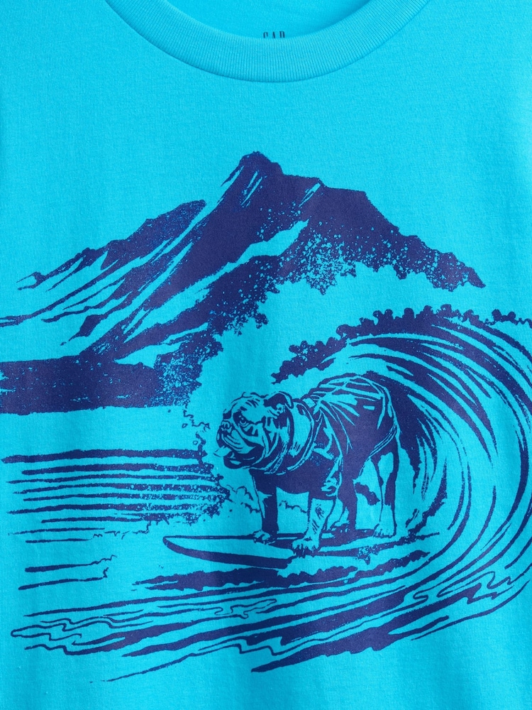Gap Light Blue Graphic T-Shirt (4-13yrs) - Image 3 of 3