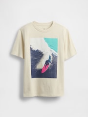 Gap Cream Graphic T-Shirt (4-13yrs) - Image 1 of 2