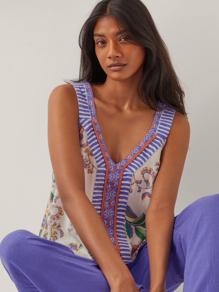 Monsoon Natural Kaia Floral Print Cami Top - Image 1 of 3