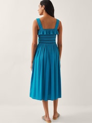Monsoon Blue Salma Smocked Sleeveless Midi Dress - Image 4 of 4