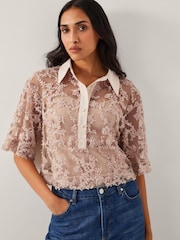 Monsoon Alanna Sheer Appliqué Shirt - Imagen 2 de 5